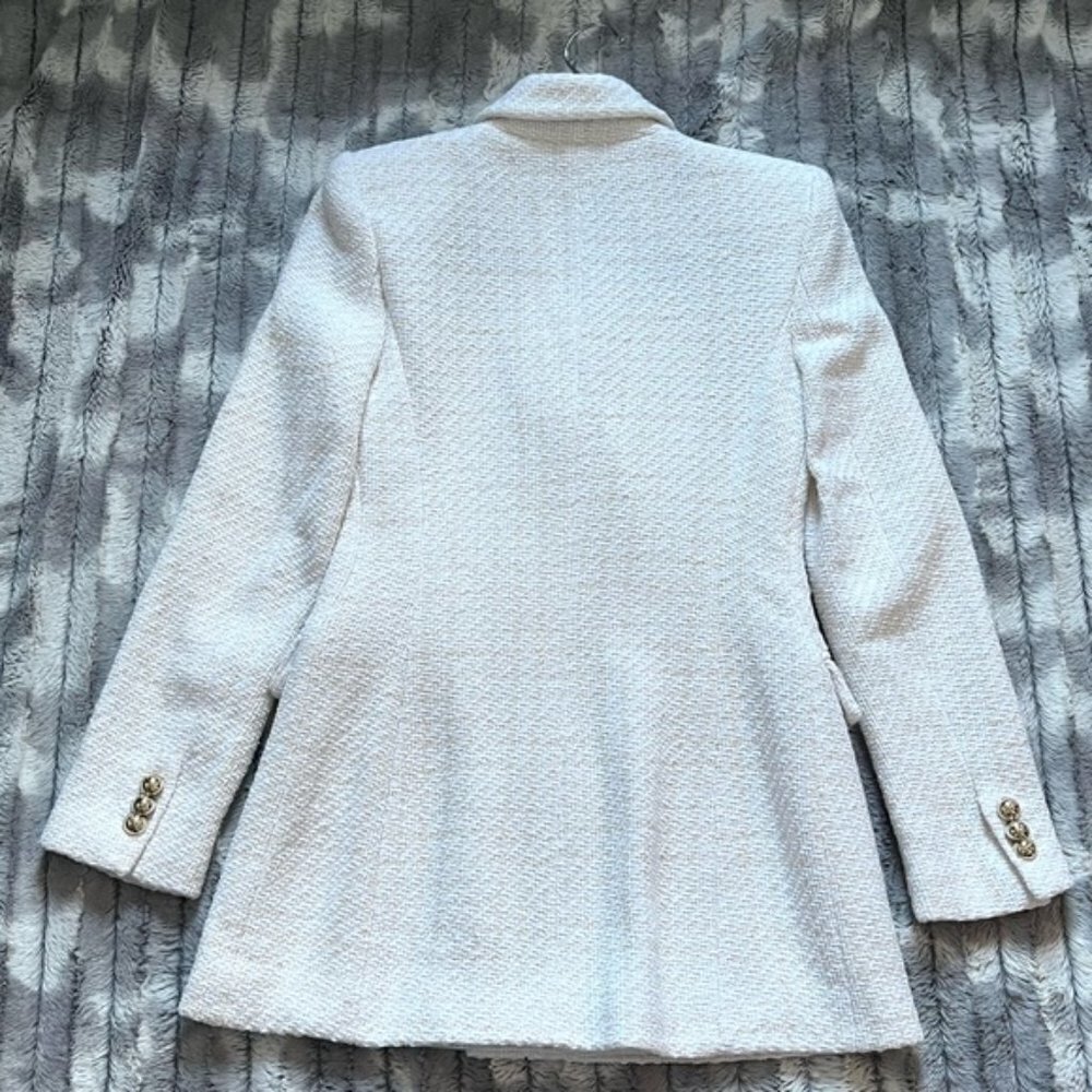 Zara Textured Double-Breasted Blazer Size XS - Picture 4 of 13